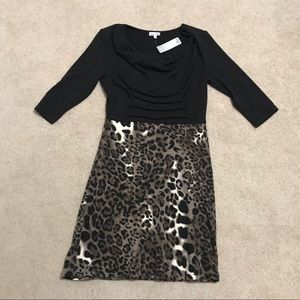 Leopard print sweater dress